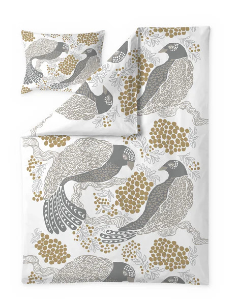 Mainos Vallila: Viserrys pussilakanasetti on 100% satiinipuuvillaa. 